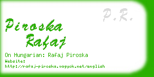 piroska rafaj business card